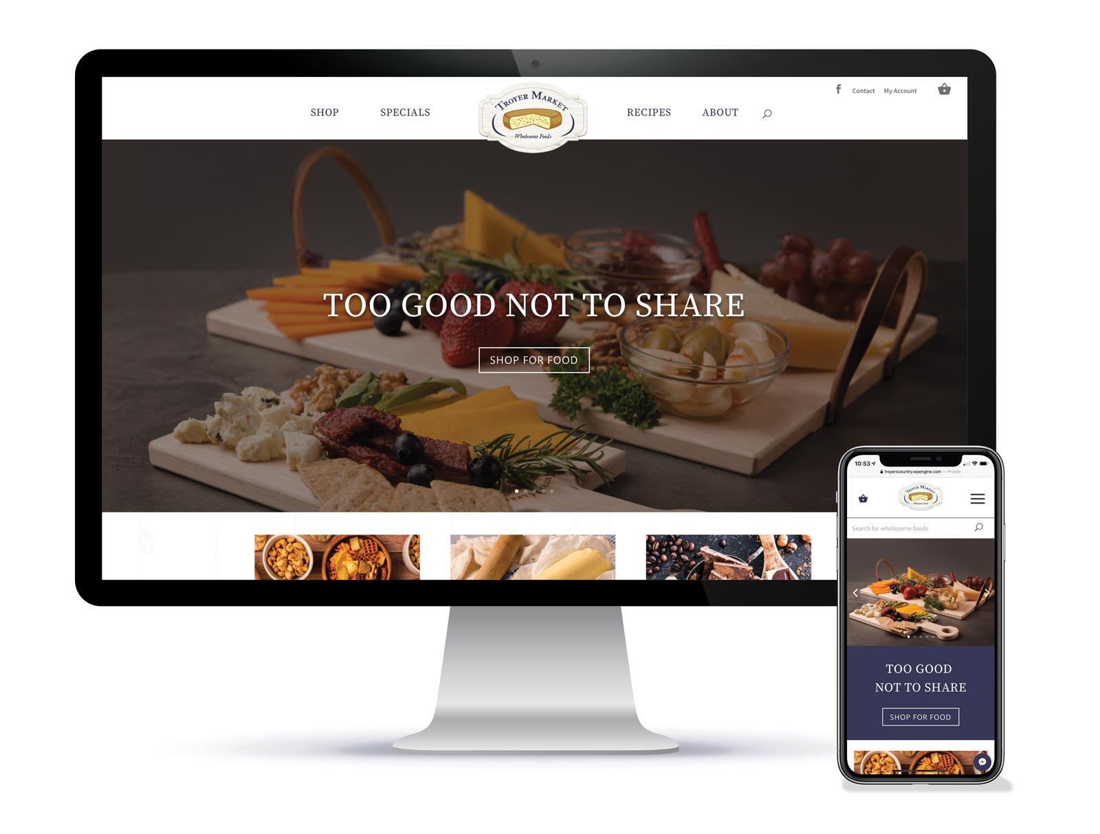 Troyer Market website